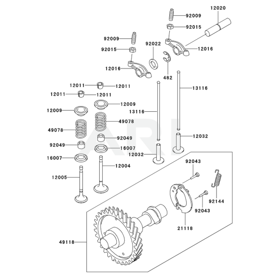 Valve / Camshaft for Kawasaki FE290R Engines