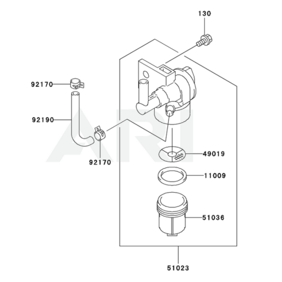 Fuel Tank / Fuel Valve for Kawasaki FE290R Engines