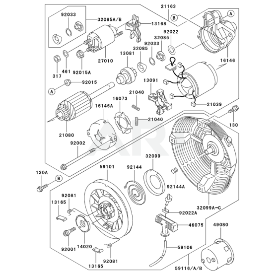 Starter for Kawasaki FE350D Engines