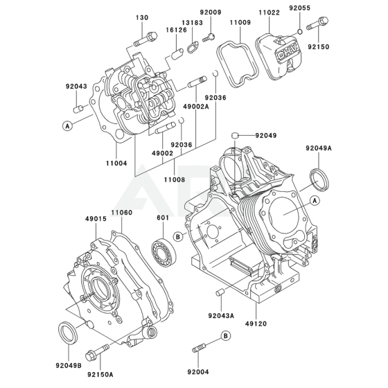 Cylinder / Crankcase for Kawasaki FE350D Engines