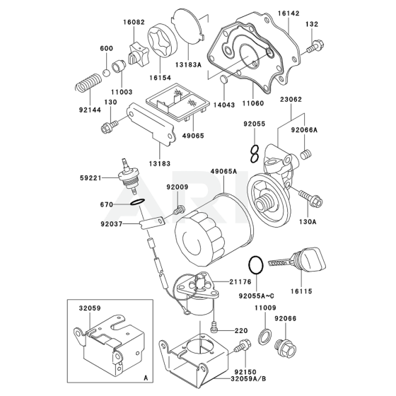 Lubrication Equipment for Kawasaki FE350D Engines