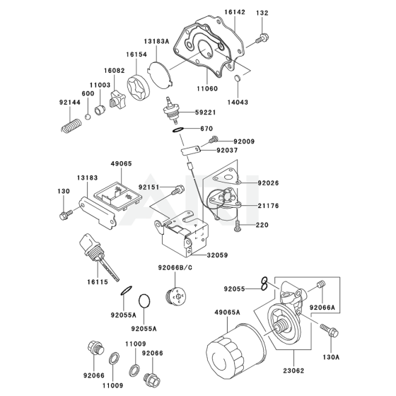 Lubrication Equipment for Kawasaki FE400D Engines