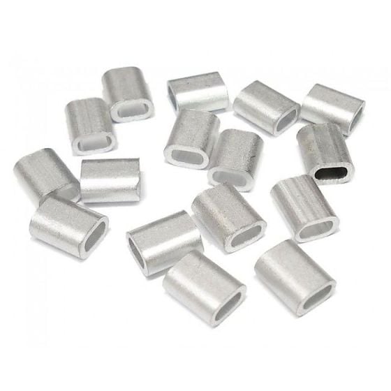 Aluminium Ferrules to Suit Nylon Coated Wire Rope - Bag of 100