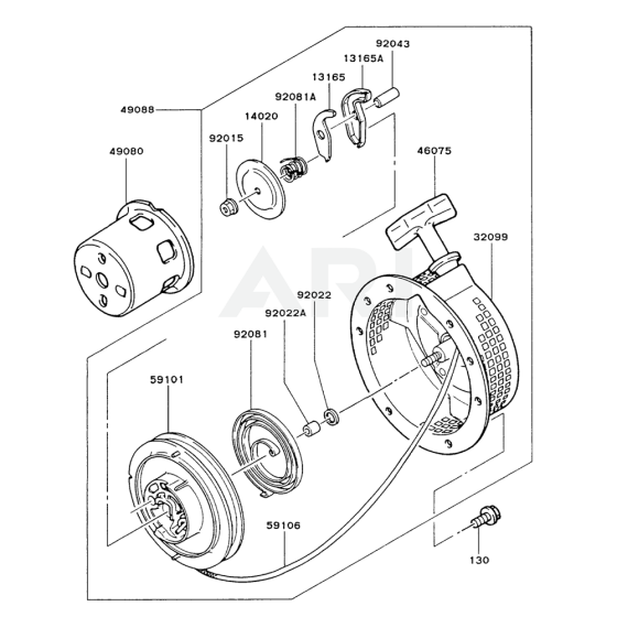 Starter for Kawasaki FG150D Engine