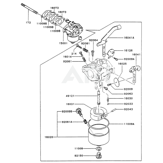 Carburettor for Kawasaki FG150R Engine