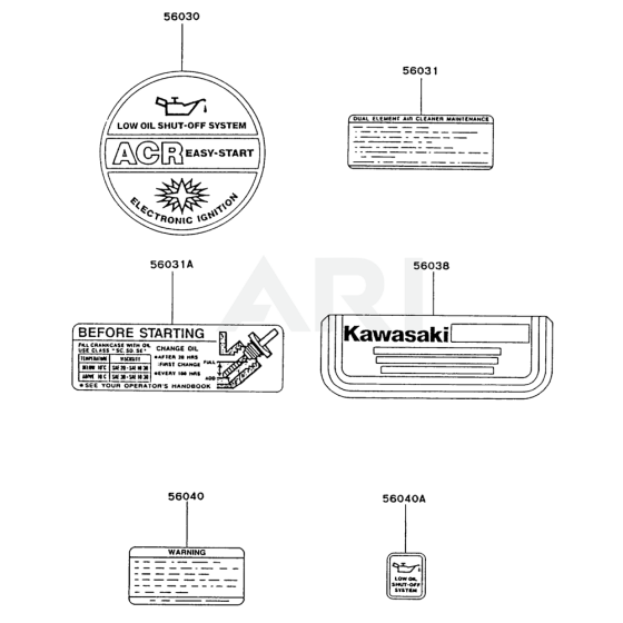 Label for Kawasaki FG150R Engine