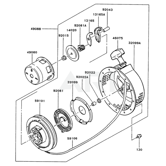 Starter for Kawasaki FG200D Engine