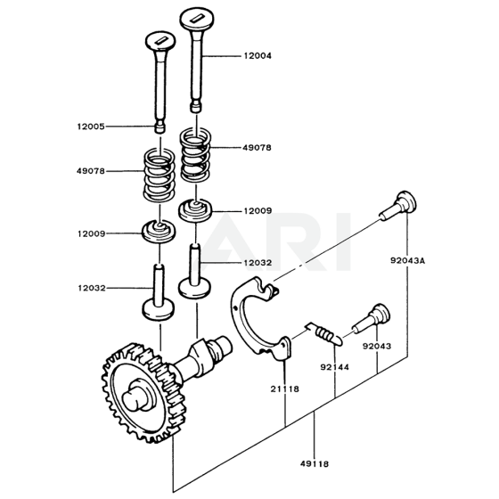 Valve / Camshaft for Kawasaki FG200R Engine