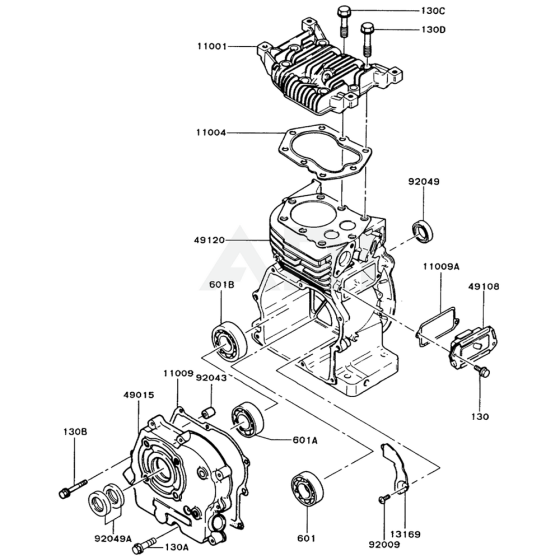 Cylinder / Crankcase for Kawasaki FG200R Engine