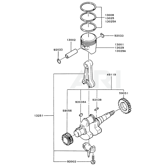 Piston / Crankshaft for Kawasaki FG270G Engine