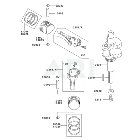 Piston / Crankshaft for Kawasaki FH381V Engine