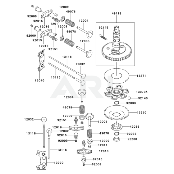 Valve / Camshaft for Kawasaki FH381V Engine