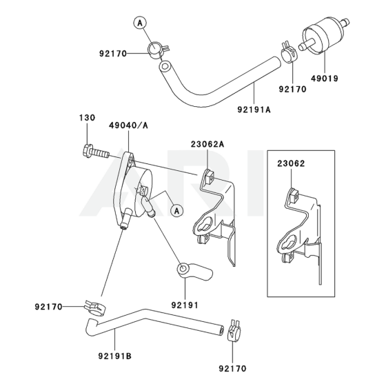 Fuel Tank / Fuel Valve for Kawasaki FH500V Engine