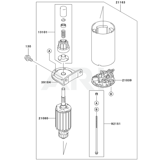 Starter for Kawasaki FH531V Engine