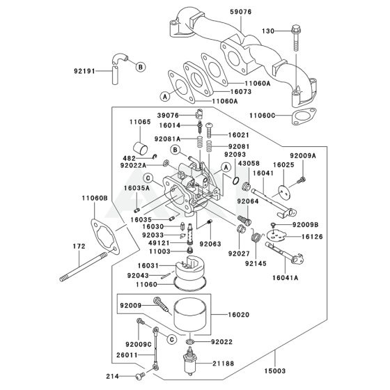 Carburetor for Kawasaki FH531V Engine