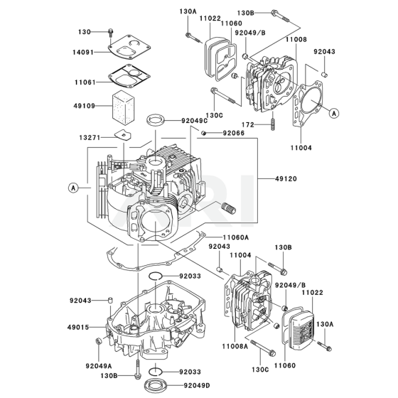 Cylinder / Crankcase for Kawasaki FH580V Engine