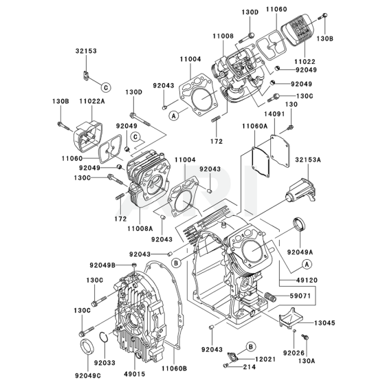 Cylinder / Crankcase for Kawasaki FH601D Engine