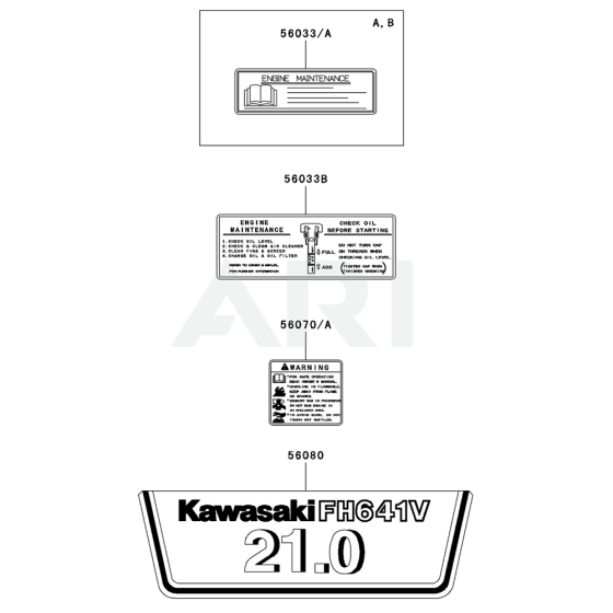 Label for Kawasaki FH641V Engine