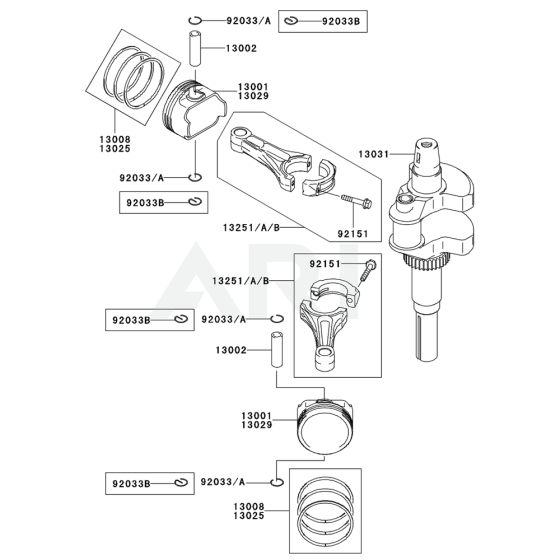 Piston / Crankshaft for Kawasaki FH661V Engine