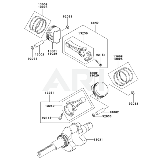 Piston / Crankshaft for Kawasaki FH680D Engine