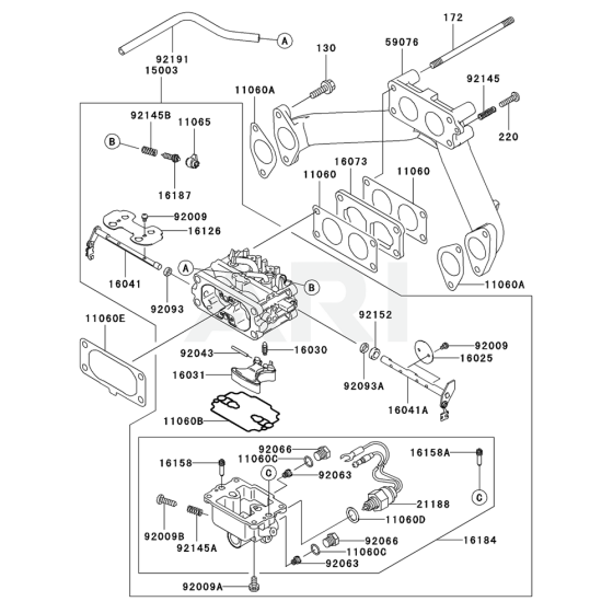 Carburettor for Kawasaki FH680D Engine