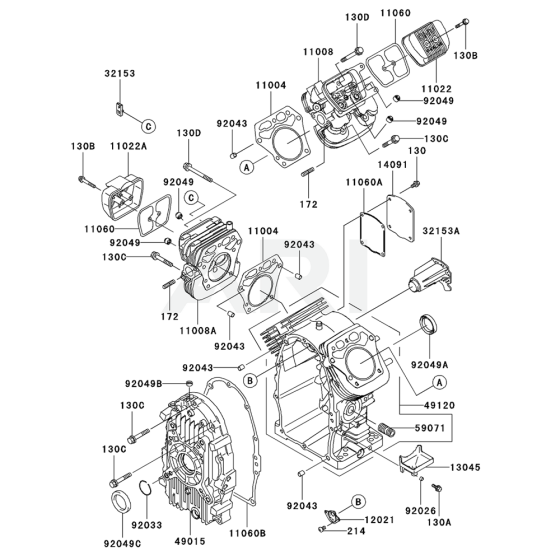 Cylinder / Crankcase for Kawasaki FH680D Engine