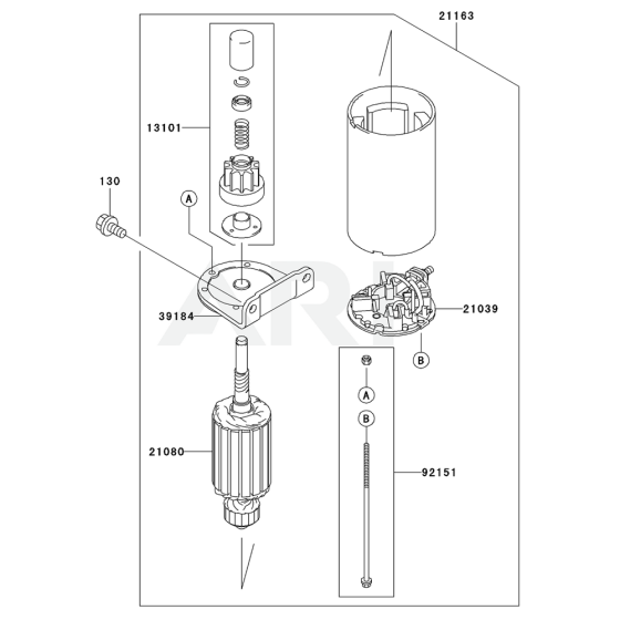 Starter for Kawasaki FH680V Engine