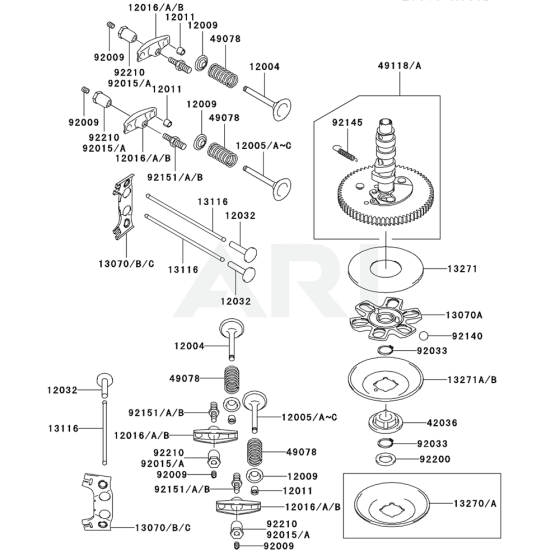 Valve / Camshaft for Kawasaki FH680V Engine