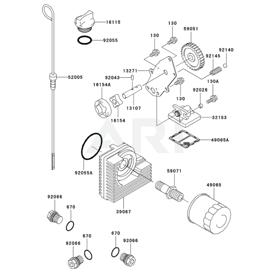 Lubrication Equipment for Kawasaki FH721D Engine