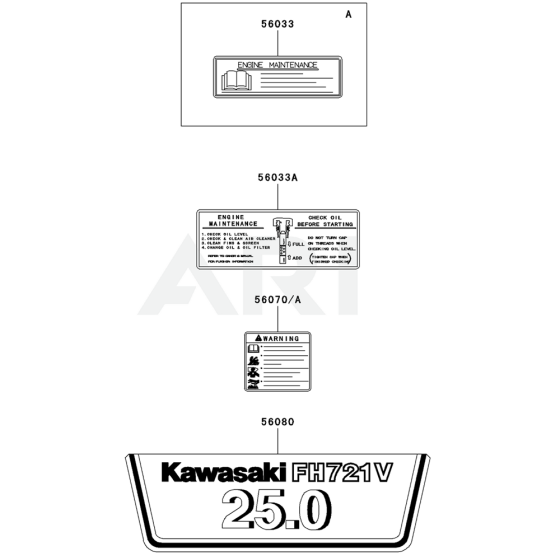 Label for Kawasaki FH721V Engine