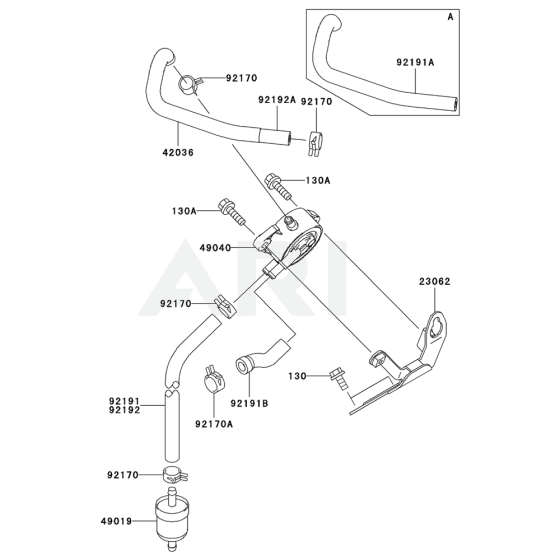 Fuel Tank / Fuel Valve for Kawasaki FH770D Engine