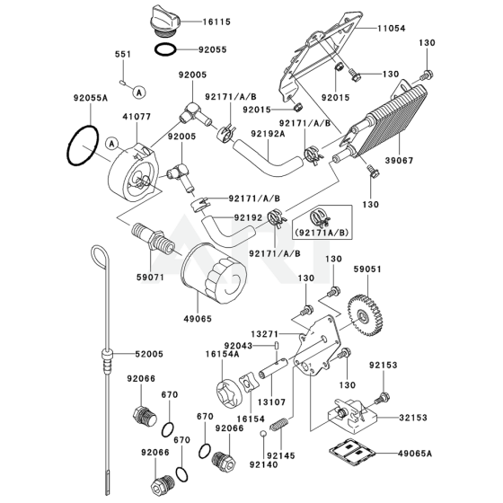 Lubrication Equipment for Kawasaki FH770D Engine