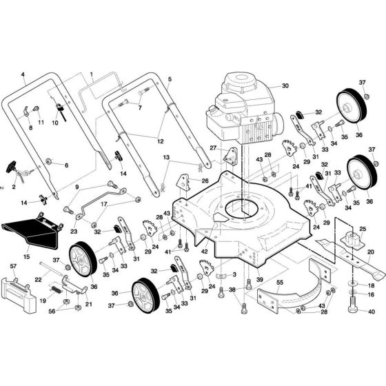 Complete Product Assembly for Flymo FL500 Mowers