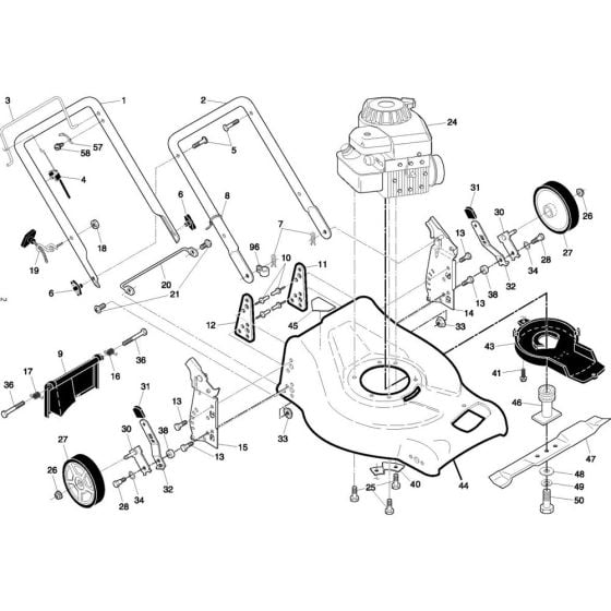 Complete Product Assembly for Flymo FL510D Mowers