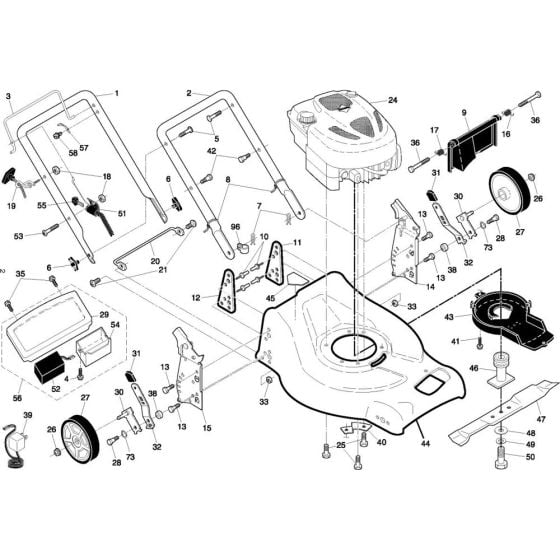 Complete Product Assembly for Flymo FL510DE Mowers