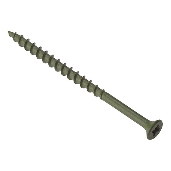 Decking Screw, Green Coated Finish Boxed