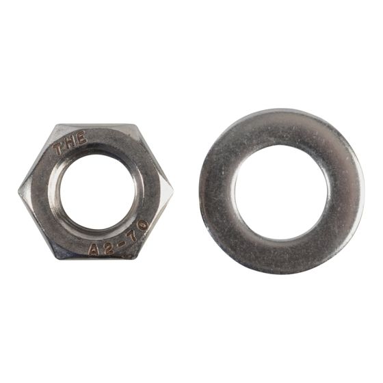 Hexagonal Nuts & Washers A2 Stainless Steel M12 Forge Pack 6 by Forgefix - FPNUT12SS