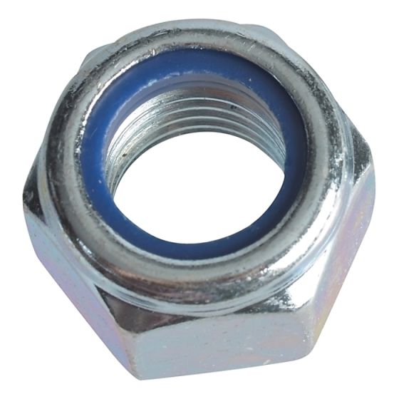 Hexagonal Nuts with Nylon Inserts, Zinc Plated, Forge Pack