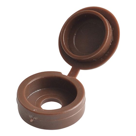 Hinged Cover Cap Dark Brown No. 6-8 Bag 100 by Forgefix - 100HCC1