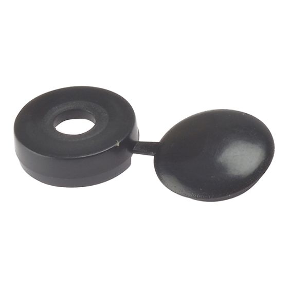 Hinged Cover Cap Black No.10-12 Bag 100 by Forgefix - 100HCC2L