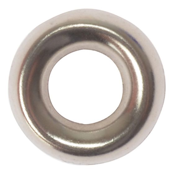 Screw Cup Washers Solid Brass Nickel Plated No.8 Bag 200 by Forgefix - 200SCW8N