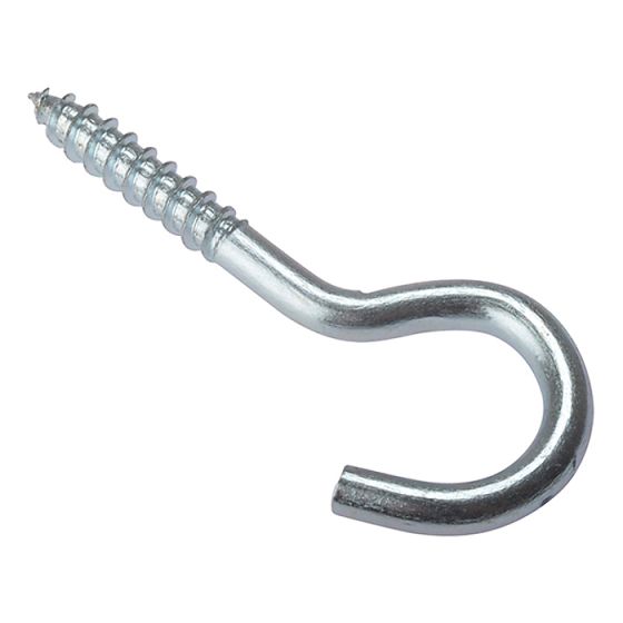 Screw Hooks, Zinc Plated, Bagged