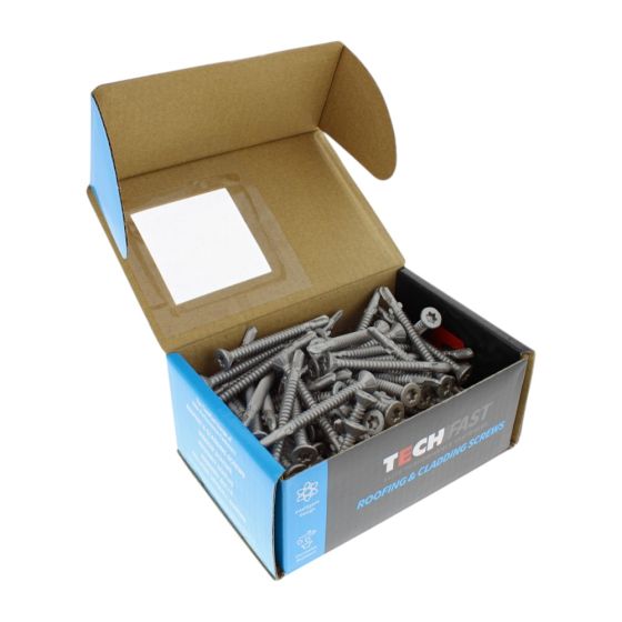 5.5 x 60mm Forgefix TechFast Timber to Steel CSK/Wing Screws - Box of 100