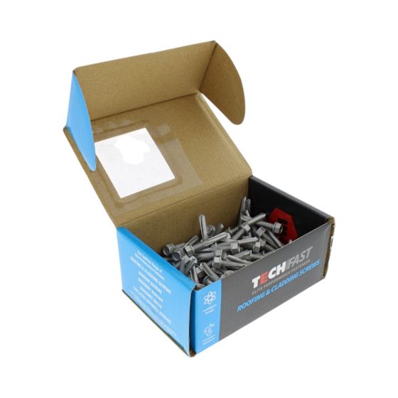 TechFast Roofing Sheet to Steel Hex Screw No.5 Tip 5.5 x 32mm - Box of 100