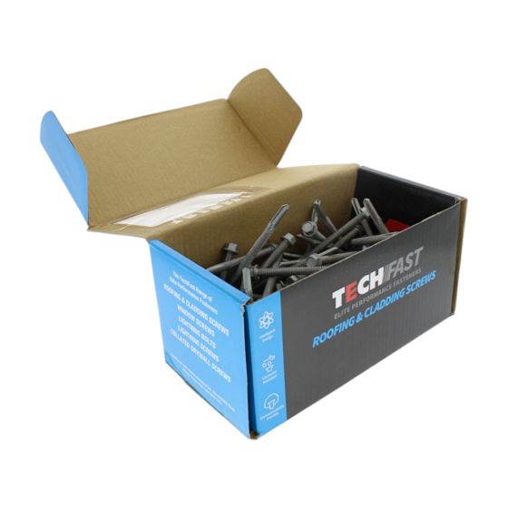 TechFast Roofing Sheet to Steel Hex Screw No.5 Tip 5.5 x 80mm - Box of 100