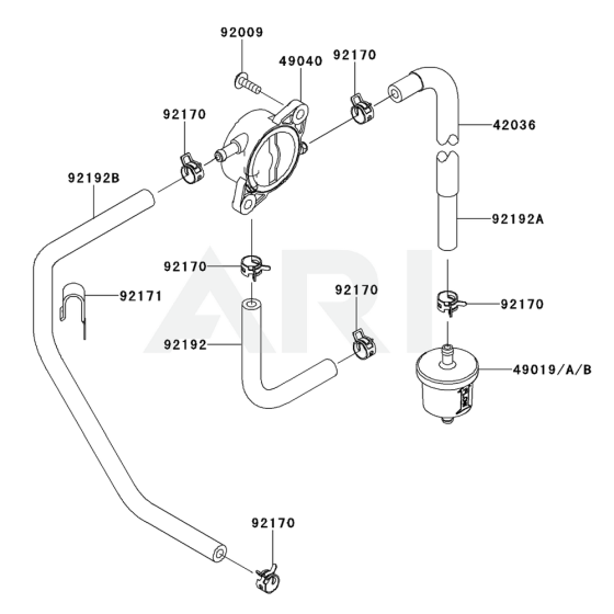 Fuel Tank / Fuel Valve for Kawasaki FR541V Engine