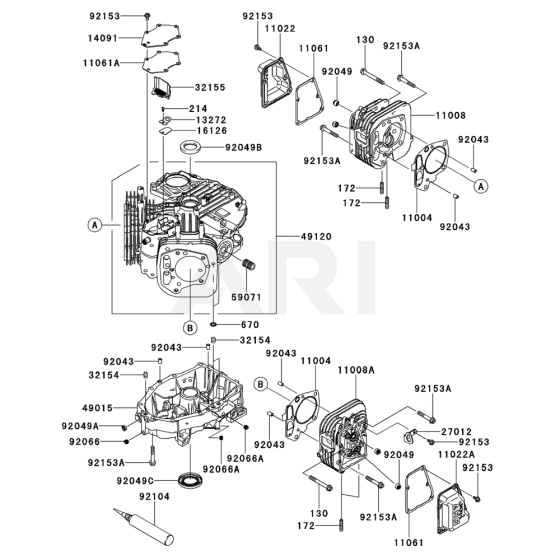 Cylinder / Crankcase for Kawasaki FR541V Engine