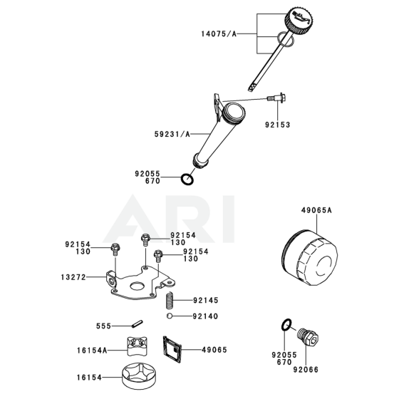 Lubrication Equipment for Kawasaki FR600V Engine