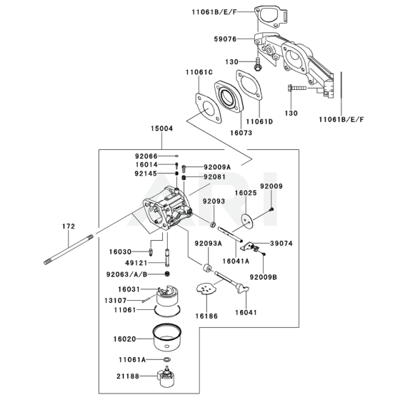 Carburettor for Kawasaki FR651V Engine