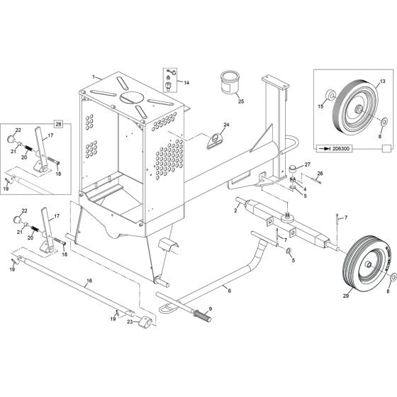 Frame Assembly for Altrad Belle Premier 100XT & 150XT Site Mixer